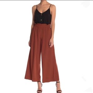 Elodie XL Rust High Rise Paper Bag Wide Leg Pants